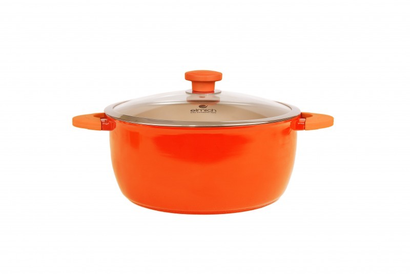 Nồi nhôm chống dính Elmich vitaplus Fiore có vung kính, đáy từ size 26cm, EL 0349 2350349