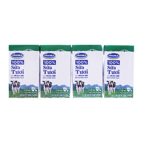 Vỉ 4 sữa Vinamilk110ml Đàn bò