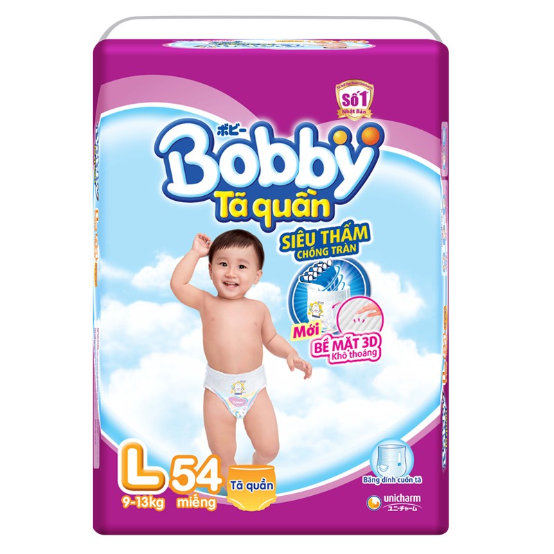 Tã quần Bobby cỡ L 54miếng